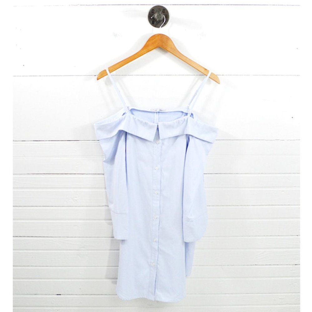 English Factory off-the-shoulder button-up shirt dress #143-16